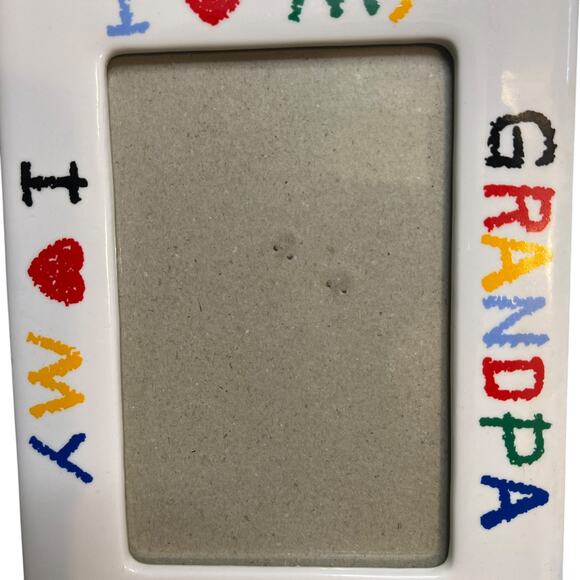 Vintage I Love My Grandpa Ceramic Picture Frame 4x6” Photo Child Gift Memories - Picture 5 of 9